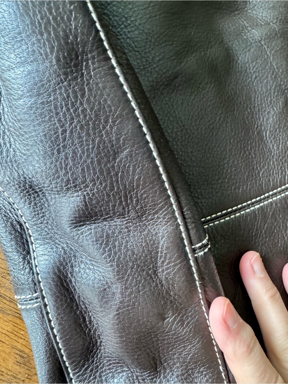 Lauren Ralph Lauren Pebbled Leather Braided Handle hobo bag euc chocolate brown - Picture 7 of 10